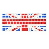 uxcell キーボード防塵カバー　英国旗プリント　スキンアップル　液晶保護フィルム　ホワイト　レッド