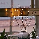 ホリデーライトブランチ POTOJP 1本セット5*小枝 ウッド＆ＬＥＤブランチ イルミネーションライト電池式 AA電池 77cm 20LED ストリングライト クリスマス パーティー 結婚式 誕生日