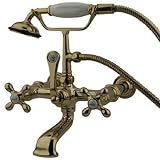 キングストン真鍮cc547tヴィンテージ壁マウントClawfoot浴槽フィラーwith個人Han、 7-Inch Adjustable Center CC547T2 1