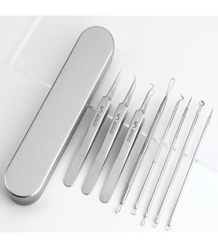 SALE✨角栓ピンセット 角栓除去器 精密ピンセット収納ケース付き (セット) SALE✨角栓ピンセット 角栓除去器 精密ピンセット収納ケース付き