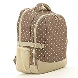 Luisvanita Diaper Bag Travel Backpack Baby Bag with Changing Pad and Stroller Buckle (Khaki Dot) by 