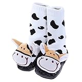 Yuelian(TM) アニマル形ベビーブーティー 新生児ルームシューズ 子供靴 滑り止め付 ファーストシューズ カラフル ベビースニーカー (1 牛)