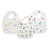 [正規輸入品](エイデンアンドアネイ)aden+anais モスリン スナップ付き ビブ よだれかけ 3枚入り/アルファベット