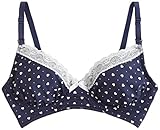 ネトゥル パッド付きマイクロファイバーハート柄ブラトップ M ネイビー 5734