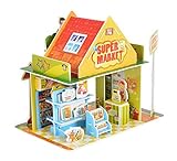 親子活動組み立てジグソーパズル3Dパズル教育玩具スーパー市場