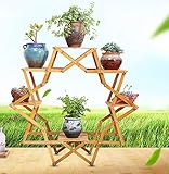 式 竹 マルチ-層 プラントスタンド フラワー ラック 盆栽 表示 棚, バルコニー 防錆 植木鉢 ホルダー-A 90X85X35cm