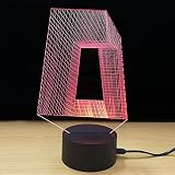 テーブルランプ3D創造性光る抽象的なLEDナイトライトベッドルームベッドサイドランプホリデーギフト,Red