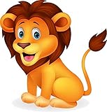 Wallmonkeys Wall Decals FOT-51897632-24 Not Applicable Wallmonkeys Wm187138 Cute Lion Cartoon Peel &