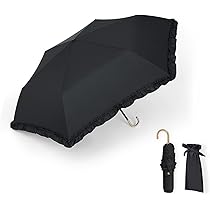 Amazon.co.jp: ピンクトリック 日傘 ブラック 50cm フリル 6本骨