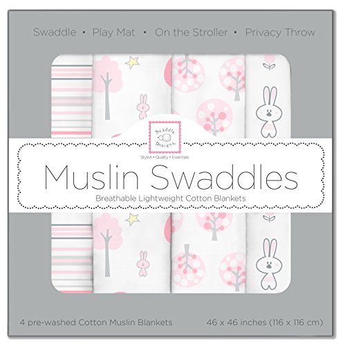 スワドルデザインズ おくるみ モスリン ピンク スィケット ピンク 4枚セット SDM-121P 【日本正規品】