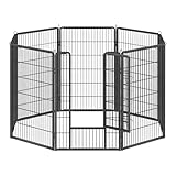 FEANDREA 大型犬 超大型犬用 ペットサークル 高さ120cm パネル8枚 スチール製 組立簡単 折り畳み式 犬ゲージ