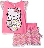 Hello Kitty Little Girls' Toddler 2 Piece Skirt Set Sugarplum Combo 4T [並行輸入品]