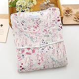 （Pink17°）マタニティナイトウエア上下セット パジャマ ルームウエア 授乳口付き 可愛い花柄　肌に優しいガーゼ生地　産前産後145 (L, 花柄)