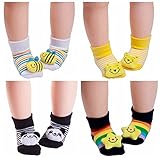 [インソミラ] InSomila ベビー ソックス 4足セット 可愛い 靴下 滑り止め付き 新生児 S