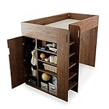 LOWYA ベッド システムベッド ハンガーラック ロフトベッド シングル ウォルナット