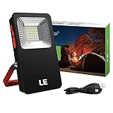 LE 5400mAバッテリー LEDポータブル投光器 USB充電式キャンプランタン 10W 白色 調光対応 防水IP44 アウトドア 犬の散歩 緊急時