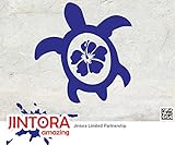 JINTORA ステッカー/カーステッカー - Turtles and flowers - カメや花 - 91x94mm - JDM/Die cut - 車/ウィンドウ/ラップトップ/ウィンドウ- ブ