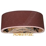 POWERTEC 110090 4-Inch x 24-Inch 80 Grit Aluminum Oxide Sanding Belt, 10PK [並行輸入品]