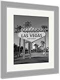 AshleyフレームプリントLas Vegas Sign withクリアブルースカイ、壁アートホーム装飾、ag6425683 40x34 Silver Frame 6425683-AFPP1-SB24