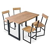 LOWYA （ロウヤ） ダイニングセット 4人掛け ダイニングテーブルセット 木製 突板 インダストリアル デザイン 5点セット 幅120cm ナチュラル おしゃれ 新生活