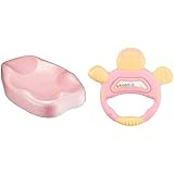【セット買い】リッチェル Richell ひんやりしないおふろマットR 新生児~6カ月頃まで & Richell 歯がため ケース付 かめさん ピンク 3か月頃から対象
