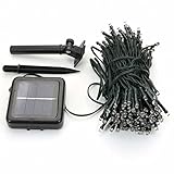 LEDソーラーイルミネーション 200球 防滴 電気代０円 太陽光充電 シャンパンゴールド