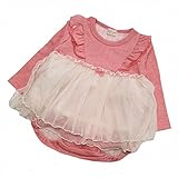 Kid'sZoo（キッズズー） フロント フリル チュール スカート付きベビーオール　長袖　W62706　ローズ　サイズ80 　女の子