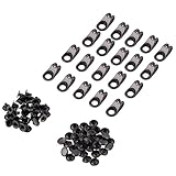 (Gray) - 20 Pcs Boot Lace Hooks Lace Fittings Buckles With Rivets for Repair/Camp/Hike/Climb Accesso