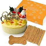 魔法洋菓子店ソルシエ 犬用 クリスマスケーキ ベイクド チーズケーキ 3号 直径10㎝ 小型犬 ～ 中型犬用 180g ボーンクッキー付【クリスマス飾り付】 ギフト おやつ