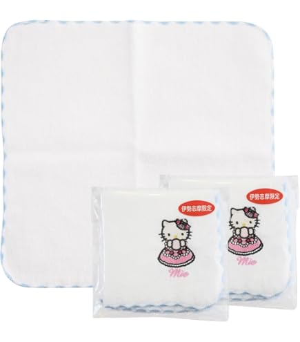 稀少ハローキティコラボ　Collecte De Zikzin ハンドタオルセット サンリオ ハローキティ 50周年 バスタオル&ハンドタオル セット