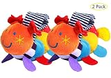 cc-us ( 1ペア)ベビーソフトPlush Caterpillar Wrist Rattle幼児ハンドベルリストバンドDevelopmentalトイforキッズ