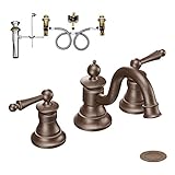 Moen klwa-d-ts418orb Waterhill 2ハンドルhigh-arc洗面所蛇口、オイルラビングブロンズ