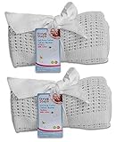 Cellular Blanket Soft Pure 100% Cotton Baby Comfort Newborn White by First Steps