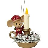 Precious Moments Making Spirits Bright Lighted Mouse with LED Lighted Candle Resin Ornament 171411【ク