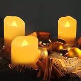 ELlight 6個/パックLED Candle Light withリモートちらつき、タイマー、調光可能、電池式Smokeless Electricティーライト、アンバーイエローFlame