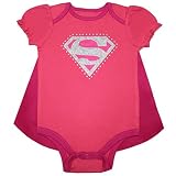 2個セットBaby Girls Supergirl一体型Glitter Romper with Removable Cape カラー: ピンク