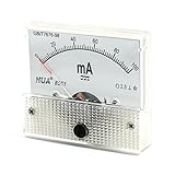 uxcell アナログ電流計 85C1 DC 0-100mA 電流測定 クリア ブラック 1個入り