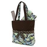 Belvah Quilted Floral 3pc Diaper Bag (Brown/ Lime) by Belvah [並行輸入品]