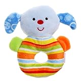 giftshop101 5 "キュート犬ソフトPlush Baby Rattle Baby Toy – ブルー
