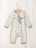 BIT'S ビッツ ベビー 星プリント カバーオール 赤ちゃん ベビー服 ロンパース 男の子 女の子 長袖 80㎝ 生後8～12ヶ月頃 グレー