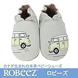 [ロビーズ ]Robeez 本革ベビー靴 ソフトソール APMAアメリカ足病学協会認定の赤ちゃん靴 ファーストシューズ ベビーシューズ ベビー靴 室内履き 保育園 上靴 (18-24mos, BEEP