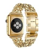 ステンレススチール時計バンド交換用ストラップfor Apple Watchシリーズ3 42 mm、tuscom knock-downバックル、調節可能、16.5 cm 16.5CM ゴールド CYT7