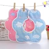 M i M i L a6重ガーゼスタイ ビブ よだれかけ コットン100% 　360度回転　2枚セット baby bib (彩雲柄)