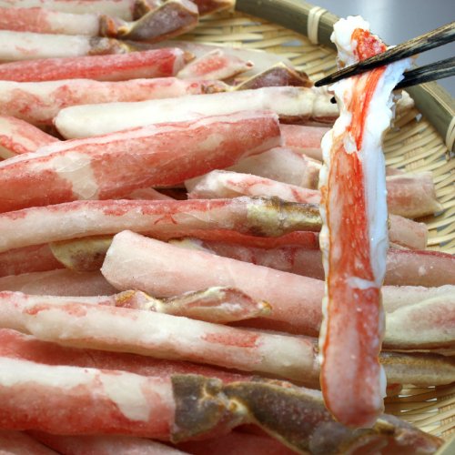紅ズワイ蟹かにしゃぶ1kg カニ鍋用 ズワイガニポーションセット (持ち手無し・サイズばらつき) [訳あり] - 