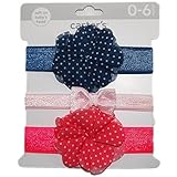 カーターズ(Carter's）2015年 女の子用紺水玉花デコ＆ベビーピンクリボン&ピンク水玉花デコ付きヘアバンド3個セット,出産祝い[並行輸入品]