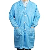 DealMuxユニセックスストライプ柄ボタンクロージャー抗静的全体の制服XL