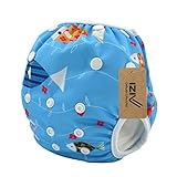 iZiv新生児オーガニック幼児防水/調整/再利用可能/洗える水泳のおむつのフィット赤ちゃん0.5-3歳（魚）