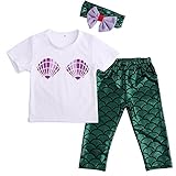 新生児赤ちゃん女の子服シェルトップスTシャツ+マーメイドレギンス服装セット0 – 24 m US サイズ: 18-24M カラー: グリーン