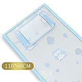 夏に最適なプレゼント 新生児から使えます 敷きパッド 冷感クール 夏 赤ちゃん ひんやり マット ベビーパッド ベビー用 子供用 洗濯可能 出産祝い 青い (110x60cm)
