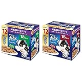 【セット買い】フィリックス やわらかグリル 18歳から お魚お肉バラエティ 50gX12袋 + フィリックス やわらかグリル 15歳から お魚お肉バラエティ 50gX12袋
